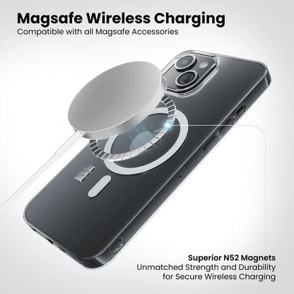 Anti-Yellow MagSafe Clear Case + Suction Grip + Tempered Glass + Cable Protectors-4 pcs